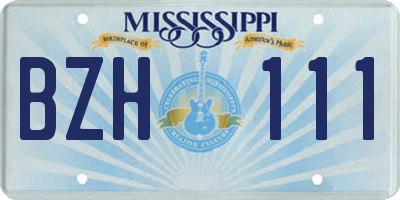 MS license plate BZH111