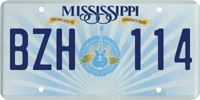 MS license plate BZH114