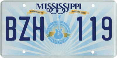 MS license plate BZH119