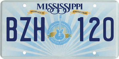 MS license plate BZH120