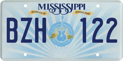 MS license plate BZH122