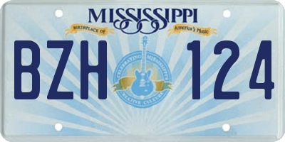 MS license plate BZH124