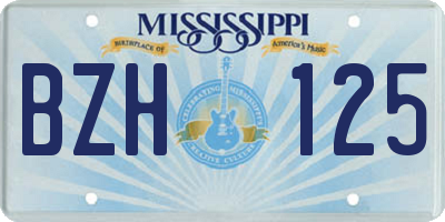 MS license plate BZH125