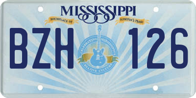 MS license plate BZH126