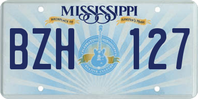 MS license plate BZH127