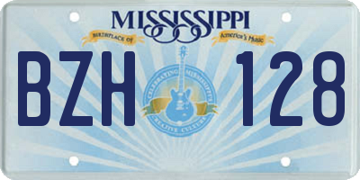 MS license plate BZH128