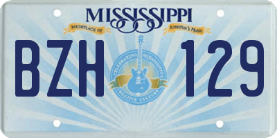 MS license plate BZH129