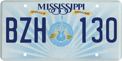 MS license plate BZH130