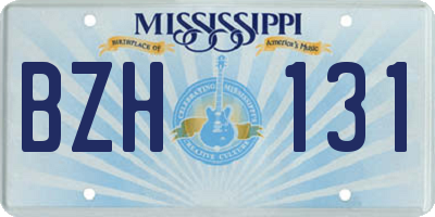 MS license plate BZH131