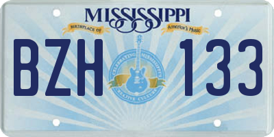 MS license plate BZH133