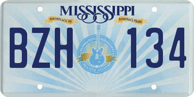 MS license plate BZH134
