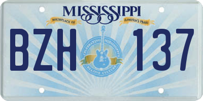 MS license plate BZH137
