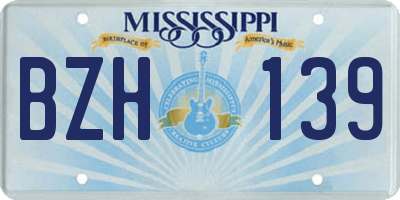 MS license plate BZH139