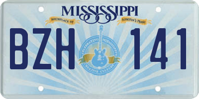 MS license plate BZH141
