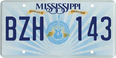 MS license plate BZH143