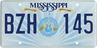 MS license plate BZH145