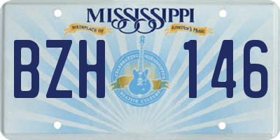 MS license plate BZH146