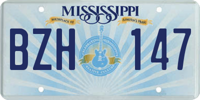 MS license plate BZH147