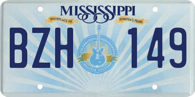 MS license plate BZH149
