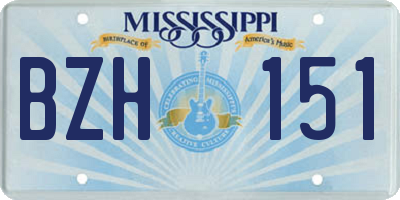 MS license plate BZH151