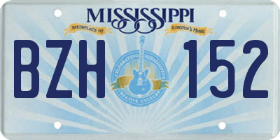 MS license plate BZH152