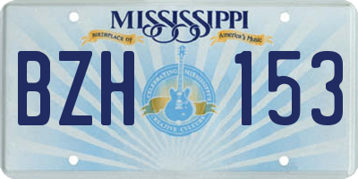 MS license plate BZH153