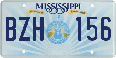 MS license plate BZH156
