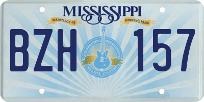 MS license plate BZH157