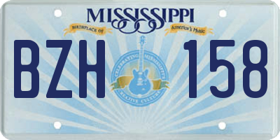 MS license plate BZH158
