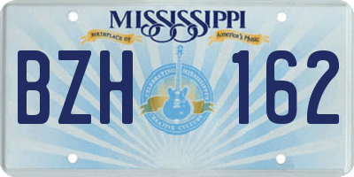 MS license plate BZH162