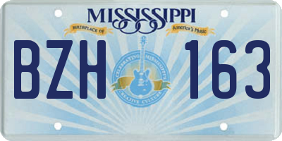 MS license plate BZH163