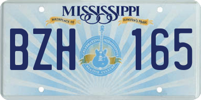 MS license plate BZH165