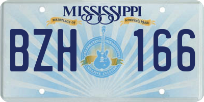 MS license plate BZH166