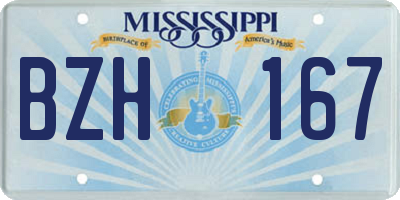 MS license plate BZH167