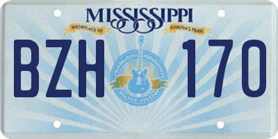 MS license plate BZH170