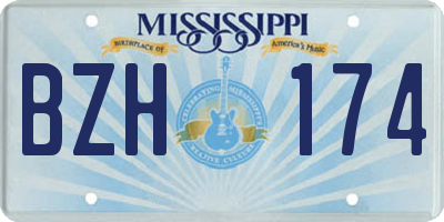MS license plate BZH174