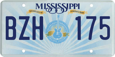 MS license plate BZH175