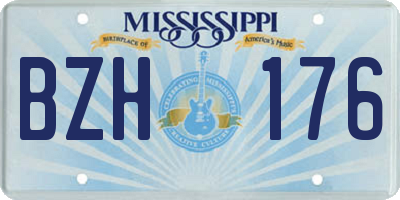 MS license plate BZH176