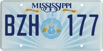 MS license plate BZH177
