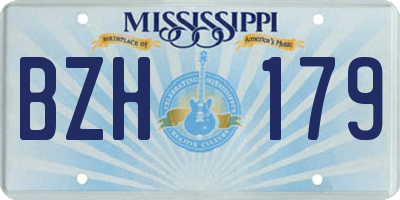 MS license plate BZH179