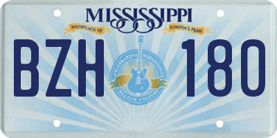 MS license plate BZH180