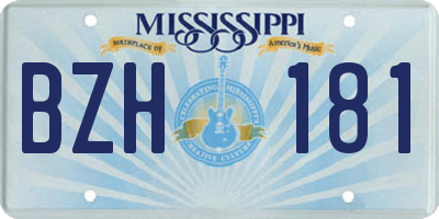 MS license plate BZH181