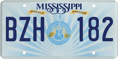 MS license plate BZH182