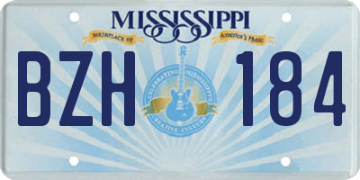 MS license plate BZH184