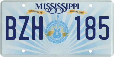 MS license plate BZH185