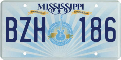 MS license plate BZH186