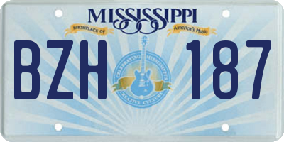 MS license plate BZH187