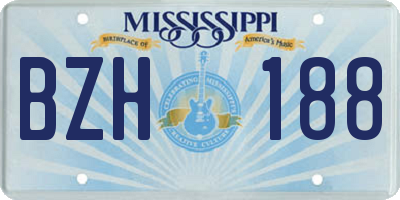 MS license plate BZH188
