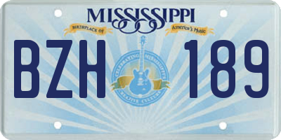 MS license plate BZH189
