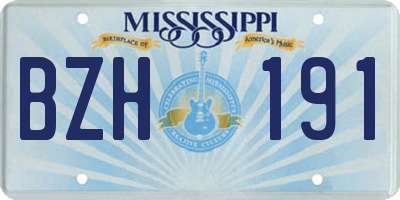 MS license plate BZH191